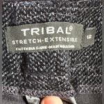 Tribal Stretch Extensible Sued Gray Wide Leg Pants W Pockets SZ 12 Photo 8