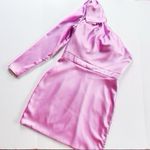 Mac Duggal Ieena Satin One-Sleeve Minidress Orchid Photo 7