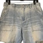 Pilcro NWT, Super High Rise Oversized Bermuda Shorts with Fringe Hem, Sz 29 Photo 2