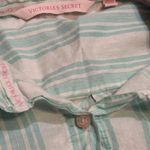 Victoria's Secret Victoria’s Secret Mint & White Striped Button Down Pajama Top Size Large Photo 9
