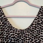 Papillon Blanc Dress Polka Dot Scoop Neck 3/4 Sleeve Black Brown Cream Sz XL EUC Photo 2