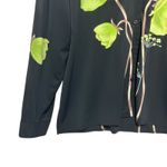 Sag Harbor  Women Button Blouse 18 Black Green Floral Collared Top Whimsical Boho Photo 3