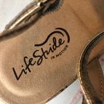 LifeStride Womens Bailey Sandals Strappy Faux Leather Cork Metallic Gold 9.5W Size 9.5 Photo 7