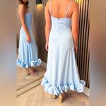 Amazon Danica Baby Blue Silk Sleeveless Midi Dress Photo 4