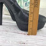 Dereon Metallic Glitter Platform Pumps Black 7 Stiletto Black Photo 5