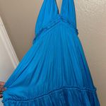 Day + Moon Blue Halter Dress Size L Photo 0