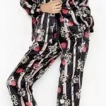 Victoria's Secret Victoria’s Secret Floral and Striped Black White and Pink Pajama Set Size XS Photo 0