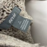 Aerie  Oatmeal Chunky Knit Sweater Braided Back Round Neck Woman's Size S Photo 4