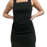 Theory Shellian Black Square Neck Mini Dress Photo 0