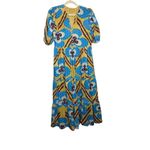 Oliphant Puff Sleeve Eyelet Maxi Dress Sz. XS Blue Photo 4