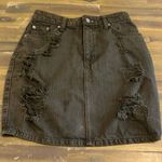 LF Carmar Skirt Olive Green Denim Distressed Mini Skirt Size 28 Edgy Rocker Goth Size M Photo 1