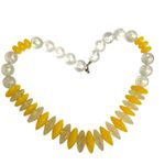 Vintage Yellow Frosted Beads Chunky Statement Necklace Photo 6