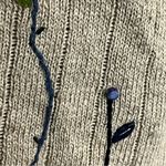 Vintage 90s Beige Linen Floral Cozy Cottagecore Knit Grandma Sweater Vest Small Tan Photo 3