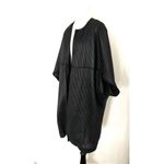 Josie Natori Black Ottoman Shine Coat Short Sleeve Kimono Cover Photo 9