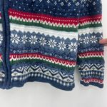 Tiara International Tiara Int (M) VINTAGE Y2K Womens Blue Nordic Fair Isle Knit Full Zip Sweater Photo 4