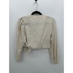 Sophie Rue  Womens Cream Tie Front Linen Blend Cardigan Shirt Size L Boho Coastal Photo 1