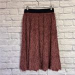 LuLaRoe Jill Pink Shimmer Elastic Waist Eyelash Fringe Knit Skirt Size XS Photo 2