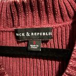 Rock & Republic Distressed Burgundy V-Neck Asymmetrical Sweater Photo 5