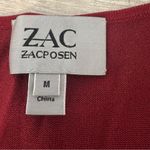 Zac Zac Posen Dress Ruffle Peplum Waist Stretch Knit Slinky 2000s y2k Medium Red Photo 9