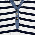 Ralph Lauren Lauren Jeans Co. Henley T-Shirt Size XL Blue White Striped Cotton Photo 2