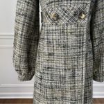 Badgley Mischka Tweed Double Breasted Coat Green 2 Photo 2