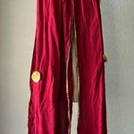 Elegant Red Velvet Shawl with Gold Lace Accents Women's Wrap Photo 0