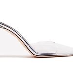 Good American metallic  glass high heel mule | pointed toe | slip on Photo 3