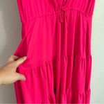 Amanda Uprichard  Drawstring Waist Tiered Maxi Dress Flutter‎ Short Sleeves Large Photo 4