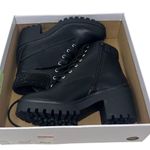 Wild Pair  Black Faux Leather Lace Up Combat Boots 8.5 Grunge Punk Emo Photo 1