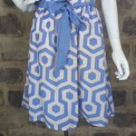 ANNABELLA Dress Geometric Shape Short Sleeve Woman's Size Large Blue White Photo 3