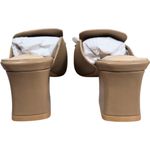 Newbella Mules Womens Shoes Beige Knit Pointed Toe Chain Block Heel Slides 8 Tan Photo 4