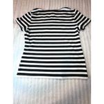 Karen Scott Womens M Striped Nautical Tee Black White Chain Print Short Sleeve Photo 3