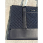 LOVEVOOK Laptop Bag Womens Navy Blue Quilted Detachable Strap Accessory Case NEW Gold Photo 2