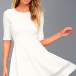 Lulus Sheer Factor White Mesh Skater Dress wedding engagement size medium Photo 0