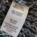 Helmut Lang  100% LINEN KNIT MARLED NAVY TAN HI LOW V NECK TUNIC SWEATER SMALL Photo 15