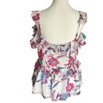 French Connection  Aden Bai Lurex‎ Frill Ruffle Cami Top Women's 8 Floral Sparkle Photo 4
