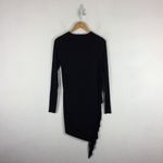 ZARA  Black Long Sleeve Fringe Bodycon Mini Dress Size Small Boho Western Photo 10