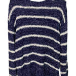 C.A.S.L.O.N Navy White Crafter Stripe Crochet Knit Sweater Size Small NEW $60 Blue Photo 0