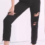 Madewell  The Momjean in Raney Wash: Knee-Rip Edition Black- Size 26 Photo 0