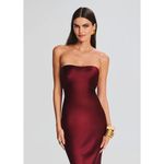 retrofete Keaton Silk Strapless Dress Cabernet Womens Size XS Red Photo 6