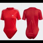 Adidas  BODYSUIT WOVEN SHORT SLEEVE RED XS NEW Photo 1