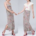 White House | Black Market  Convertible Maxi Dress Skirt Cheetah Animal Floral Medi Photo 1