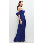 After Six Dramatic Ruffle Edge Strap Chiffon Maxi Dress In Cobalt Blue Size 8 Photo 6
