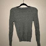 Women's Grey Jumper Longsleeve Sweater Cable Knit Gray Size M Photo 2