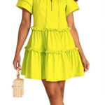Alden Adair Hallie Ruffle Dress in Citrus Size Small NWT Photo 0
