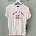 Wildfox 'Travels well With Tequila' Tee Shirt Pink Sz XS Photo 0