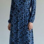 NWT Gilli Blue and Black Floral Long Sleeve Midi Dress (LP) Size undefined Photo 0