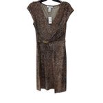 White House | Black Market NWT WHBM Cheetah Print Faux Wrap Dress w/ Chain Detail Size XS Photo 1