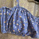 RVCA  Grey Purple Floral Mille Bandeau Bikini Swim Top Small NWT Photo 2