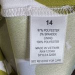 Soho Apparel  olive green and white pleated abstract print belted dress size 14 Photo 5